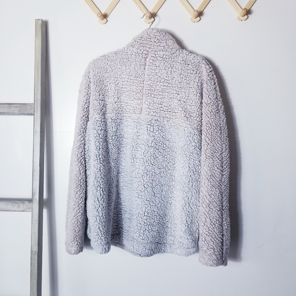 THREAD & SUPPLY BROWN AND BLACK UNDERTONE SHERPA PULLOVER WITH POCKETS SIZE L - Picture 2 of 12